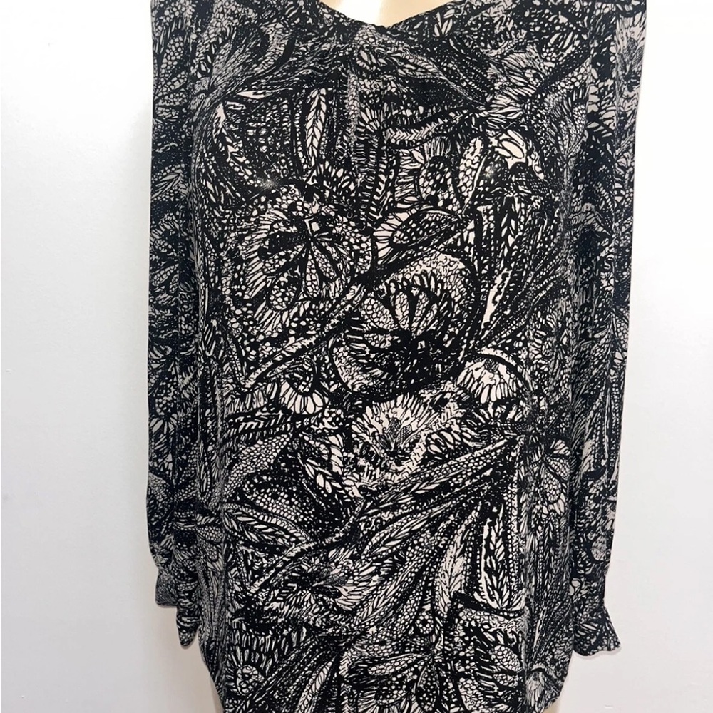 Ann Taylor Loft Long Sleeve Tie Back Blouse Size M